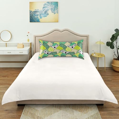 TSENQUE Cartoon Koala Bear Leaf Sateen Pillowcase 1