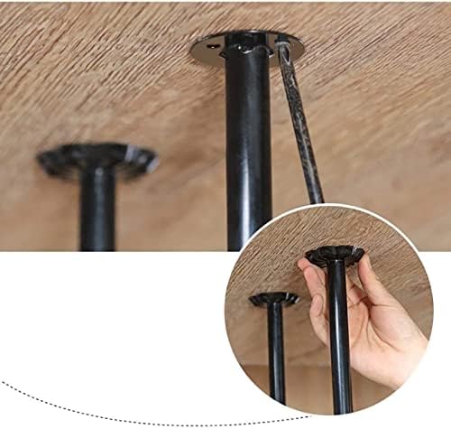 Industrial Metal Wine Rack with Adjustable Height Black 100cm