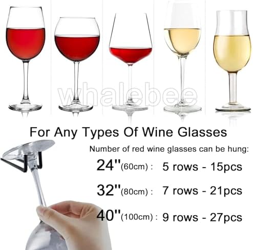 Whalebee Wine Glass Rack 24 32 40 Iron Heavy Duty Black Gold White