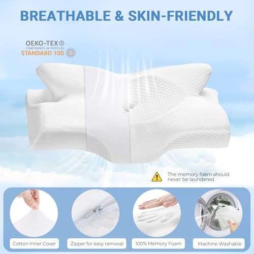 Elviros Cervical Foam Pillow for Neck Shoulder Support