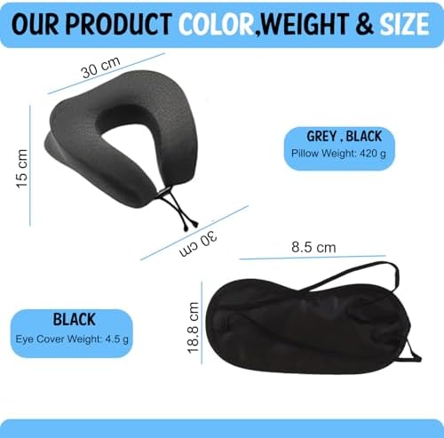 Azmaish Face Down Pillow with Eye Mask for Travel and Sleep
