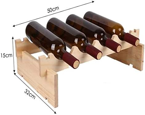 ALDEPO 4-Bottle Stackable Wooden Wine Rack
