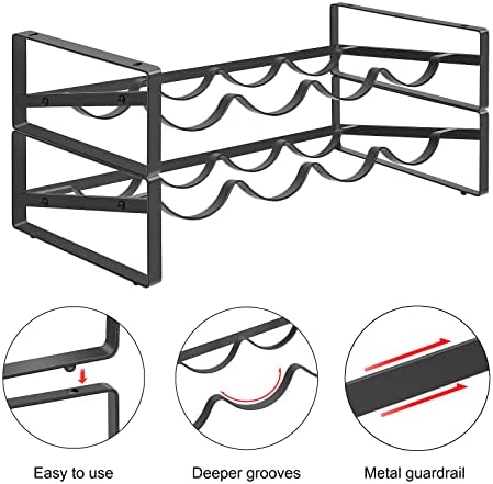 PAFISH 2 Tier Wine Rack for Kitchen Bar Pantry 1