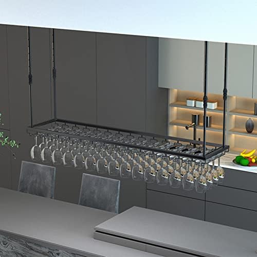 Adjustable Wall Mounted Wine Rack with Stemware Holder