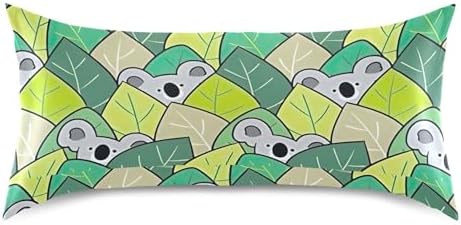 TSENQUE Cartoon Koala Bear Leaf Sateen Pillowcase 1
