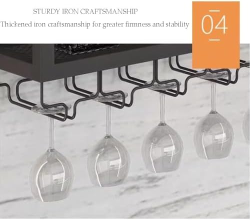 SilteD Wall-Mounted Wine Rack - 120x20x120Cm Metal Holder