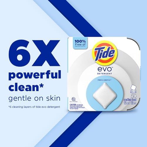 Tide Evo Free Gentle Detergent Tiles 40 ct 100 Concentrated