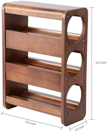 Satu Brown 3 Bottle Wine Rack Pine Wood Holder