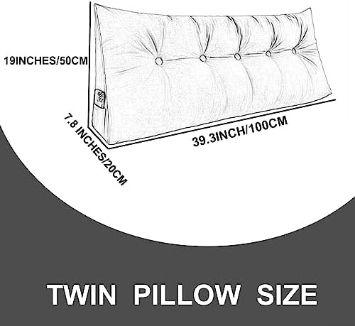 ZZYK Triangular Headboard Pillow Large Bolster Support Cushion