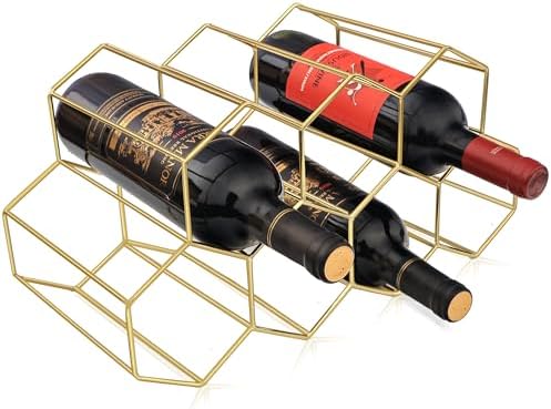 Handisen Gold Wire Wine Rack for Small Spaces