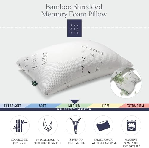 Ella Jayne Luxury Viscose Bamboo Pillow with Zipper and Carry Pouch