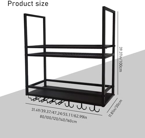 Ceiling Wine Glass Rack 2-Tier Metal Storage Shelf