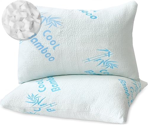 Cool Rayon Bamboo Pillows 2 Pack Queen Size 20x30