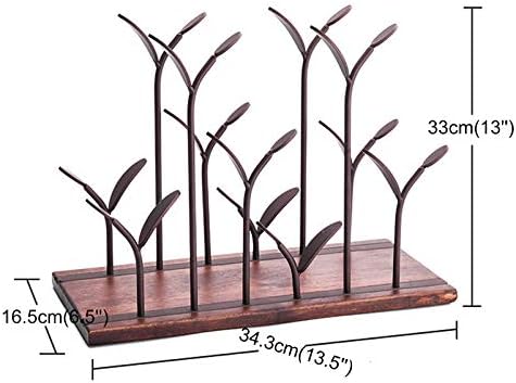 BOCbco Tabletop Wine Rack with 4 Bottles and 4 Glasses
