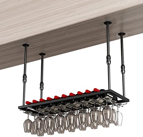 Suuim Adjustable Ceiling Wine Rack and Glass Holder