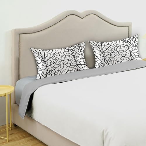 TSENQUE Leaves Geometric Satin Pillow Case Cooling Bed Decor