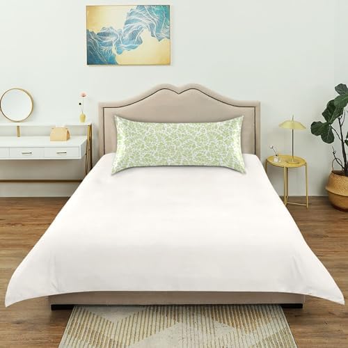 TSENQUE Bright Green Botanical Satin Pillow Case