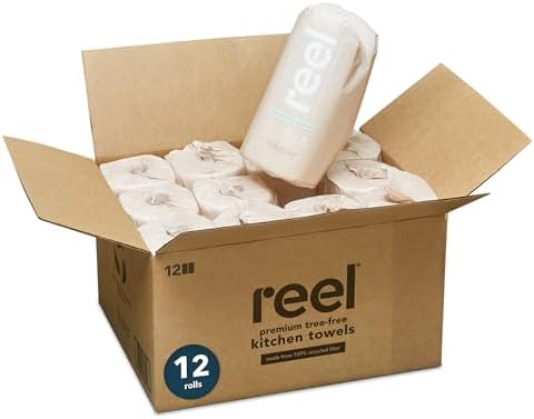 Reel Premium Recycled Paper Towels - 12 Rolls 2-Ply Tree-Free