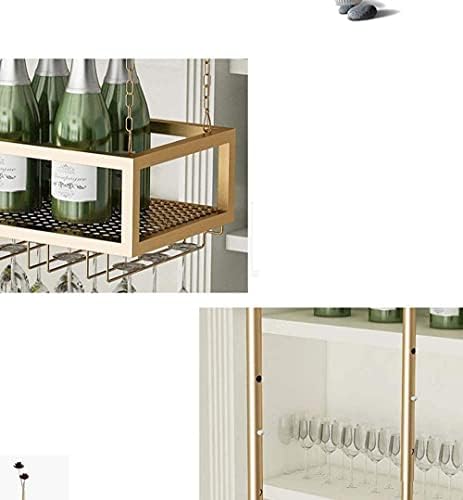 Ceiling Hanging Wine Rack with Glass Holder Shelf 80Cm27Cm Simple Style Iron Frame