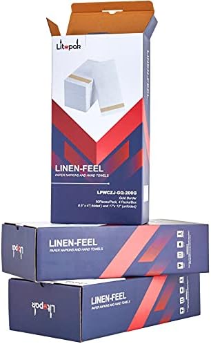 LITOPAK 200 Pack Gold Striped Paper Towels