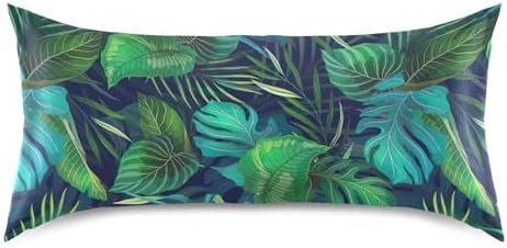 TSENQUE Exotic Tropical Plants Satin Pillow Case Cooling Bed Decor