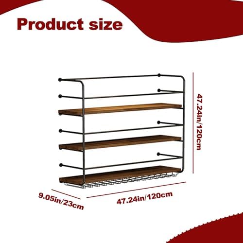 47in Industrial Wall Wine Rack 3-Tiers