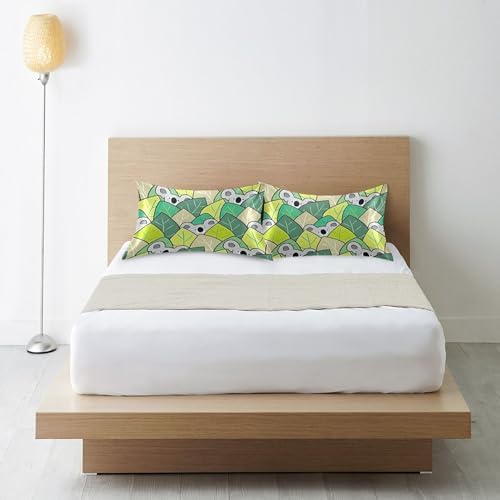 TSENQUE Cartoon Koala Bear Leaf Sateen Pillowcase 1