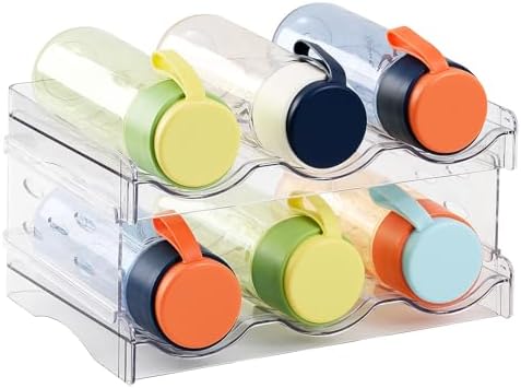 Keerte Acrylic Wine Rack - Stackable Freestanding Drink Holder for Kitchen Fridge