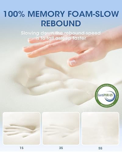 Cooloo8 Ultra-Thin Memory Foam Queen Pillow for Neck Pain Relief