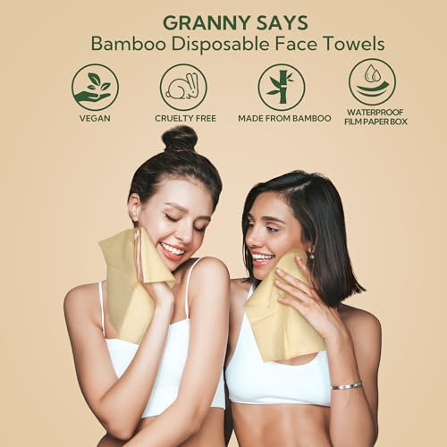 GRANNY SAYS Bamboo Face Towels 100 Count2 Pack 8x10 Inches