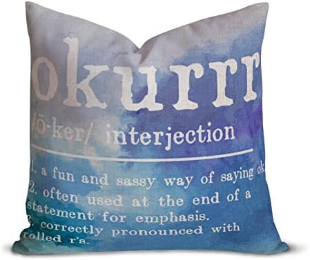 Okurrr Vocabulary Pillow Case 16x16 Cotton Linen