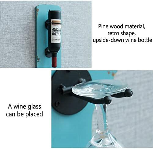 PSMPENG Wall Mount Wine Rack with One Glass Holder