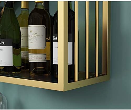 Wall-Mounted Wine Rack Gold Wrought Iron Storage Holder