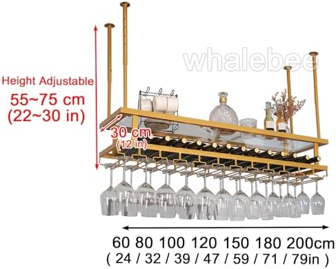 Whalebee Adjustable Wine Glass Rack for Home Storage