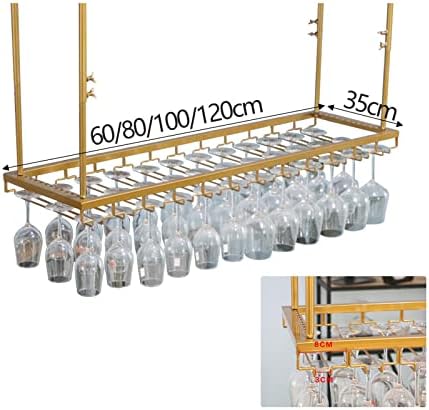 Suuim Ceiling Wine Rack Holder Adjustable Stemware Storage for Bar Kitchen