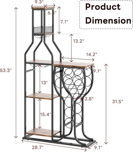 HavenlyYouth 5-Tier Freestanding Wine Cabinet with RGB Lighting 1