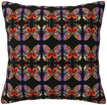 Ogniwo Embroidery Butterfly Throw PillowSoft 12x12 Inch Cushion Cover