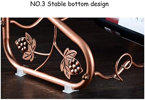 BOCbco Wrought Iron Wine Rack with 4 Bottles and 6 Stemware Holders