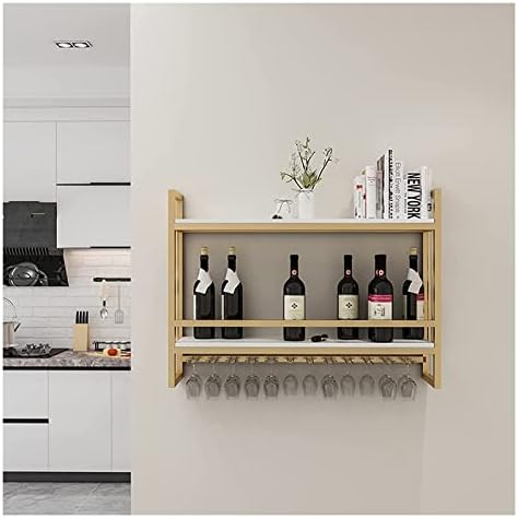 ALDEPO Tabletop Wine Rack with Glass Holder Capacity 4 Bottles 4 Glasses