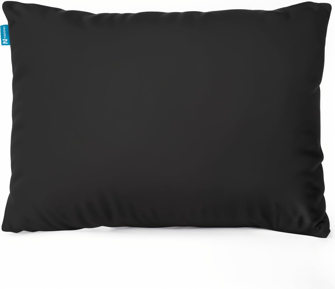 Nappler Black Shredded Memory Foam Travel Pillow - Compressible Breathable Machine Washable