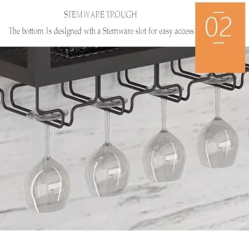 SilteD Wall-Mounted Wine Rack - 120x20x120Cm Metal Holder
