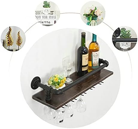 Generic Wall-Mounted Wine Rack Cabinet Metal and Wood