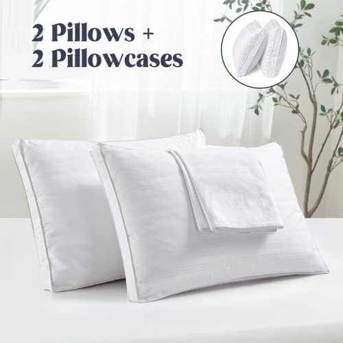 Puredown Goose Feathers and Down Pillow King Size Set of 2
