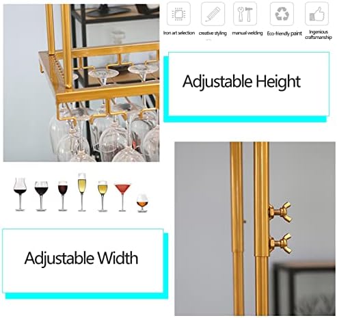 Suuim Ceiling Wine Rack Holder Adjustable Stemware Storage for Bar Kitchen
