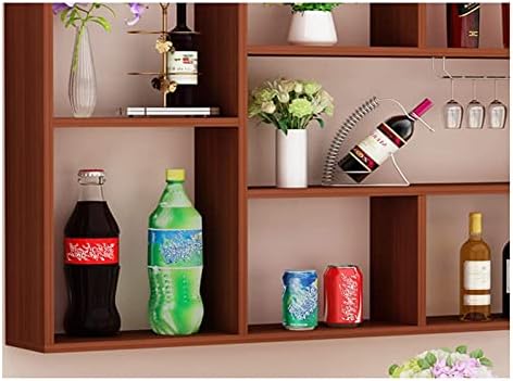 ALDEPO Wall-Mounted Wine Rack 18 Bottle Capacity Teak Wood