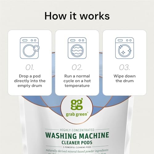 Grab Green Washing Machine Cleaner 5 Count Mineral Based Fragrance Free