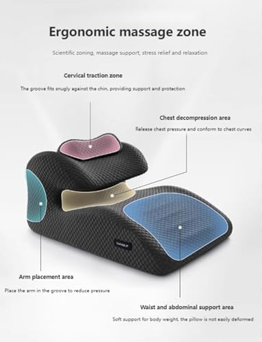 Ergonomic Face Down Pillow with Removable Cover
