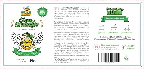 Clean Crusader 24 oz Natural Lemon Oil Cleaner