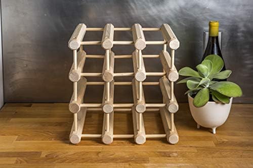 JK Adams Wood Stackable Wine Rack 12 Bottle Ash