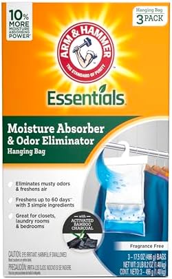 Arm Hammer Essentials Hanging Moisture Absorber 3 Pack Fragrance Free